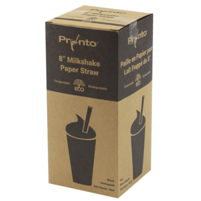 PRONTO 8IN PAPER MILKSHAKE STRAWS